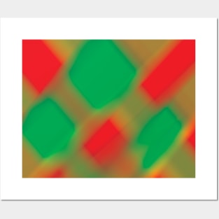 Red Green and Gold Abstract Design Posters and Art